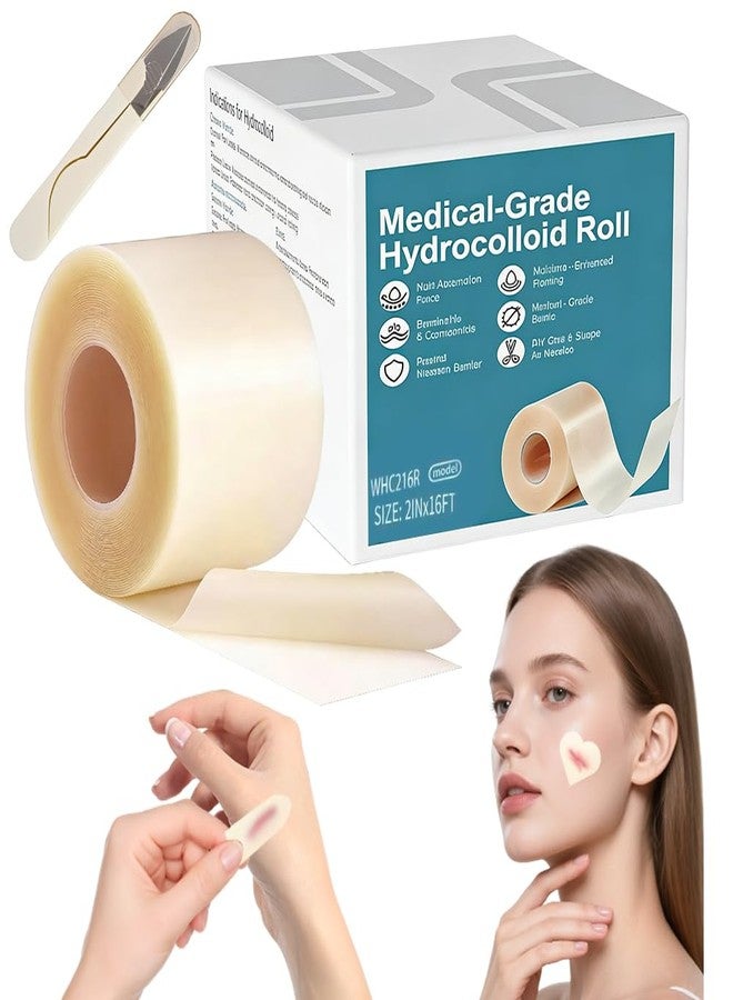 Abnaok Hydrocolloid Bandages for Wound Care, 2in X 16ft Extra Large Medical-Grade Hydrocolloid Roll with Self-Adhesive, Ultra Absorbent, Flexible & Waterproof, DIY Size & Shape First Aid Kit Essential - Image 1
